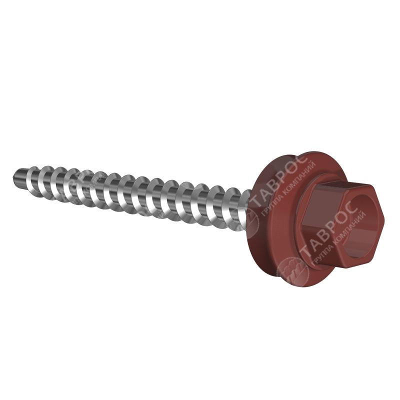 Саморезы Гладкий полиэстер RAL 3009 (Красно-коричневый) 19*5,5 для ограждений